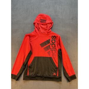 Adidas Hoodie Pullover Front Pocket LG Graphic Red/Black Youth XL